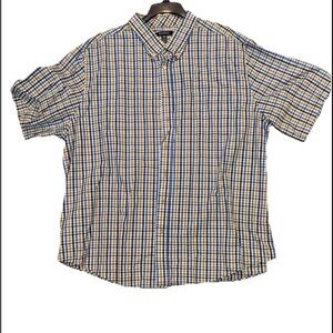 George Men's Casual Plaid Shirt in Blue and Yellow